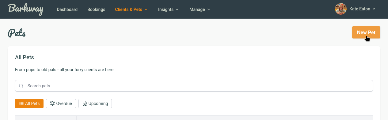 Create pet